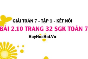 Giải bài 2.10 trang 32 Toán 7 Tập 1 SGK Kết nối tri thức